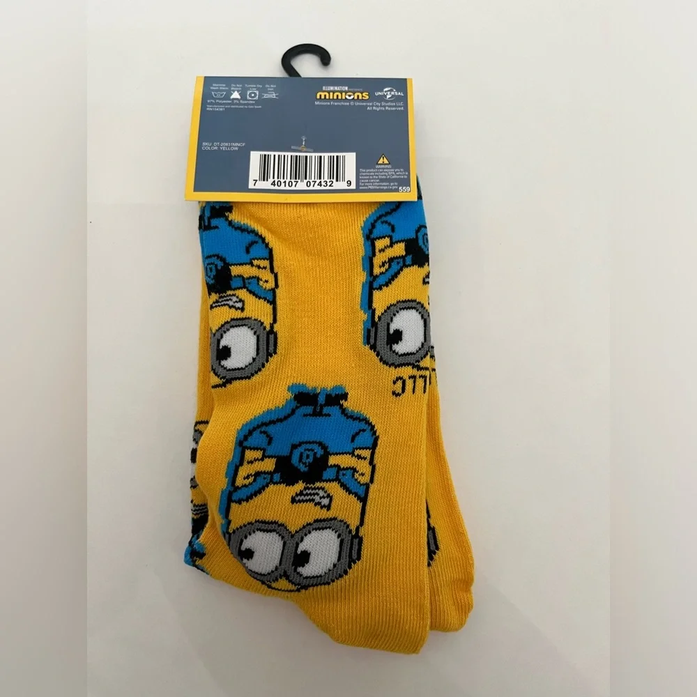 Minions Socks Fits Men’s Shoe Size 6-12